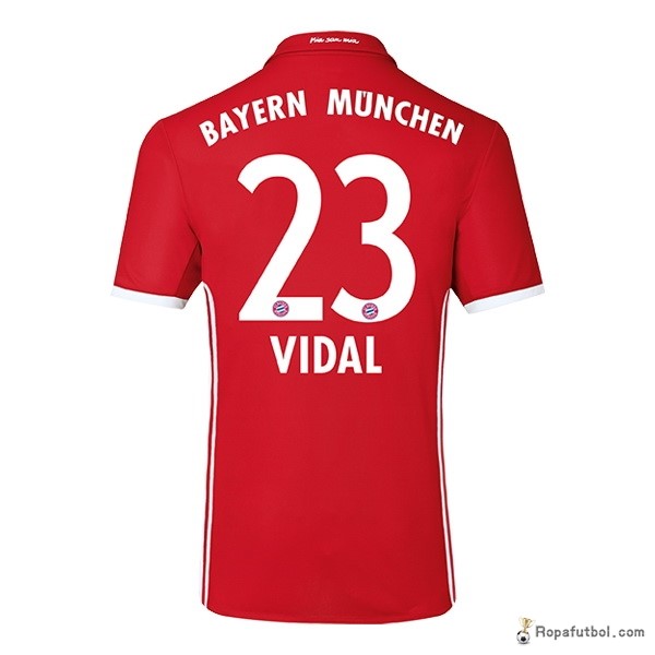 Camiseta Bayern de Múnich Replica Primera Ropa Vidal 2016/17 Rojo